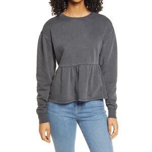 BP. NEW $39 Ruffle‎ Crop Babydoll Top in Black Wash Small